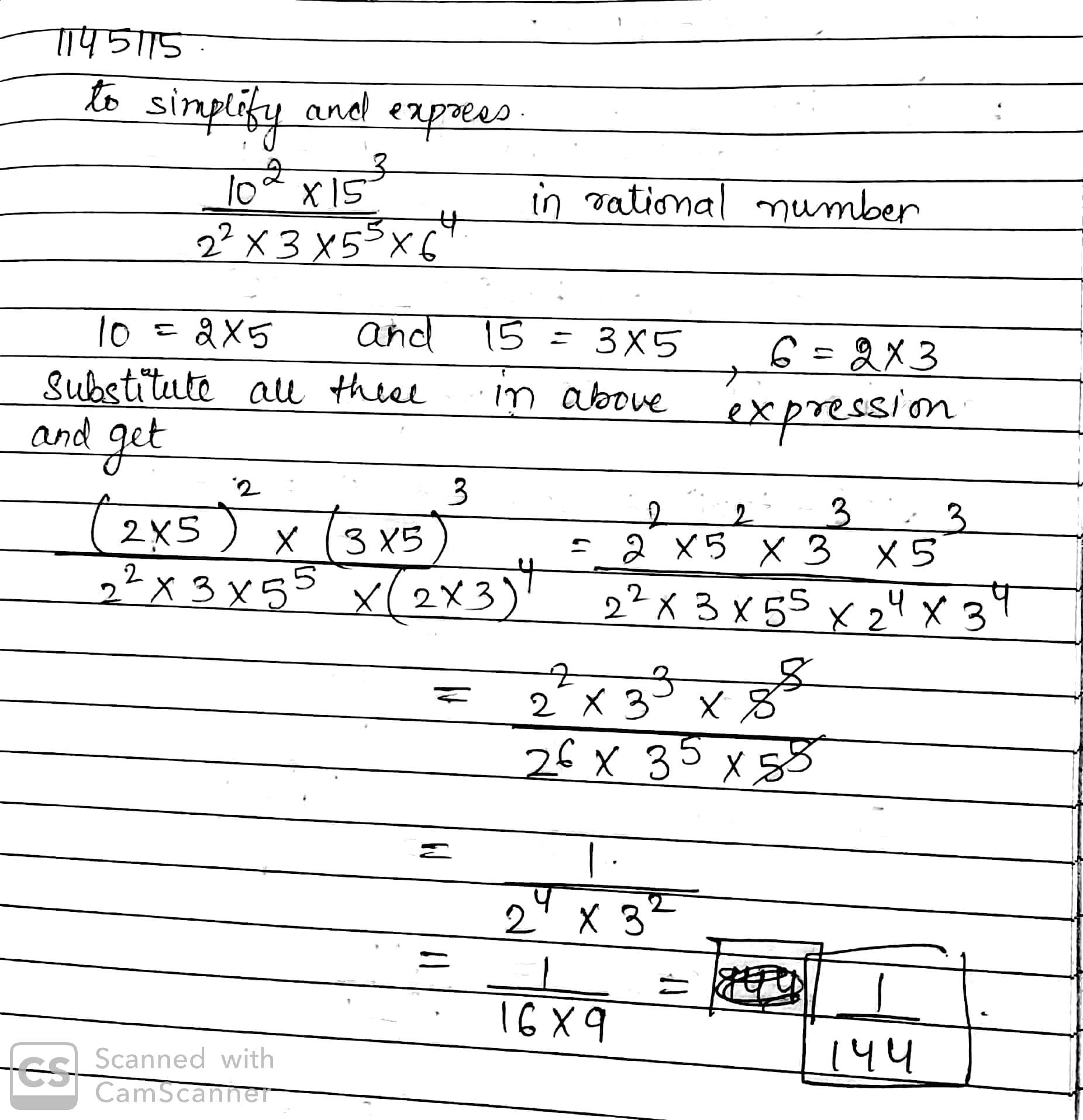 express each of the following as a rational number