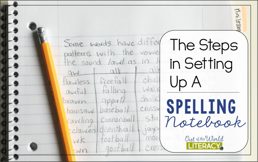 spelling notebook