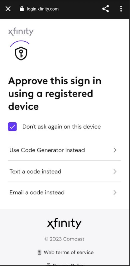 xfinity mobile login