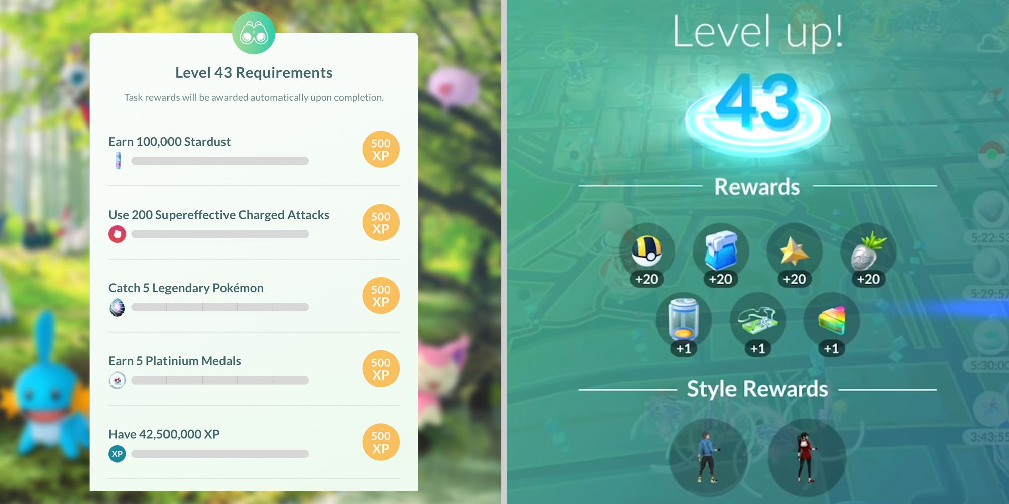 level 43 requirements pokemon go