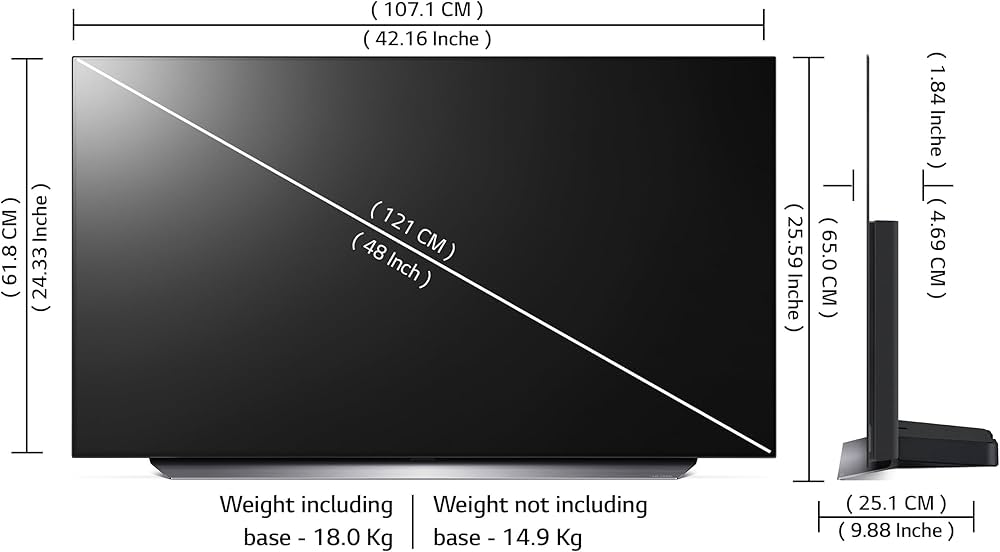 48 inches to cm