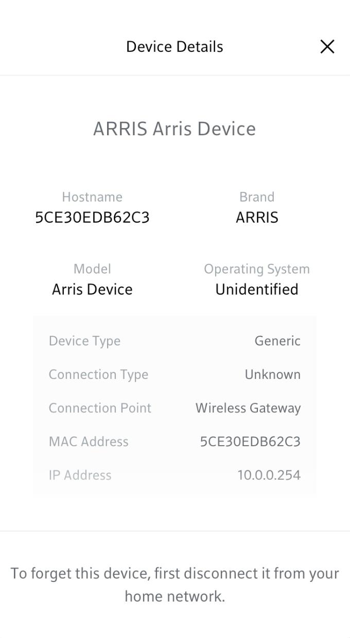 arris device connected to my wifi