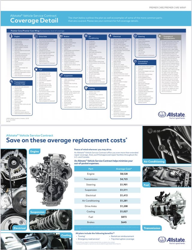 allstate premier care extended warranty