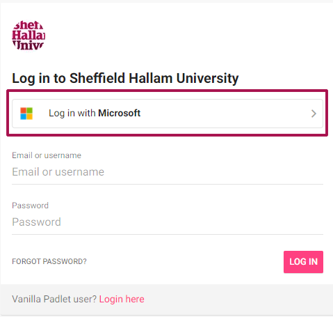 sheffield hallam university blackboard login