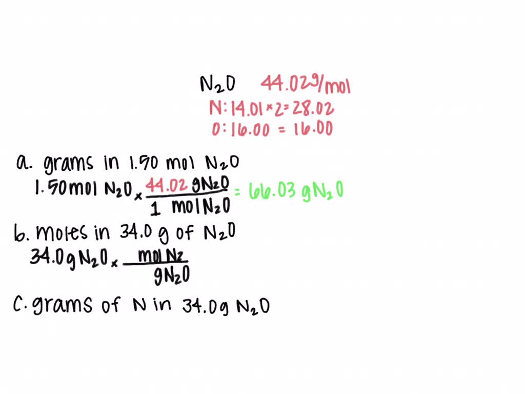 dinitrogen monoxide molar mass