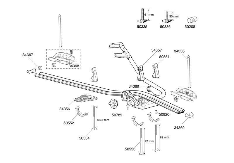 thule cycle rack spares