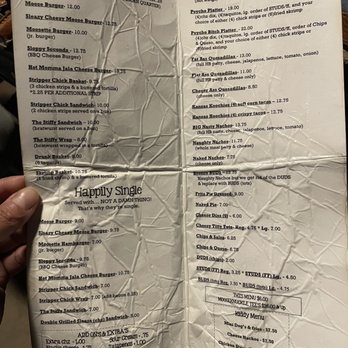 mooseknuckles bar & grill menu