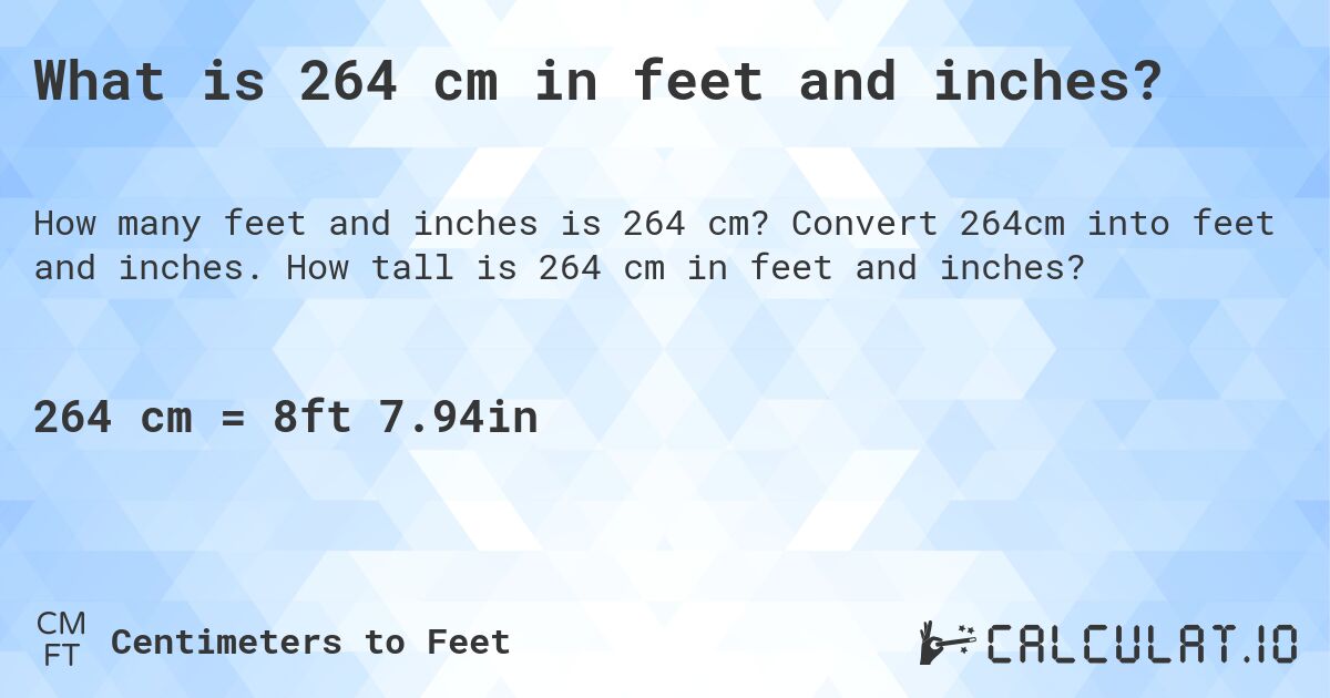 264 cm in inches