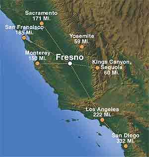 distance to fresno california