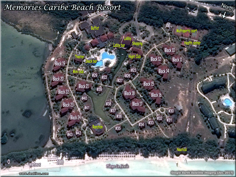 memories caribe beach resort plan du site