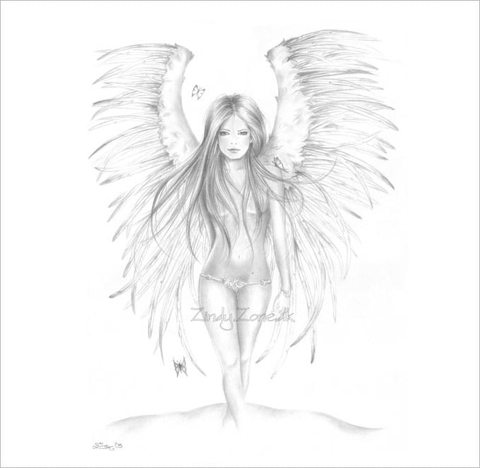 beautiful angel drawing