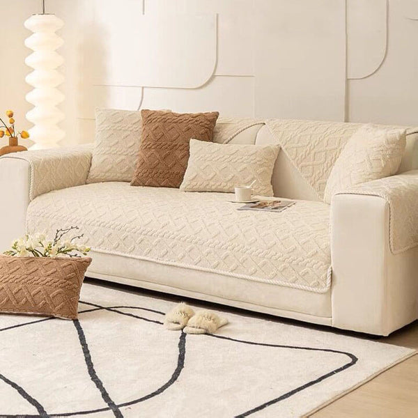 beige couch cover