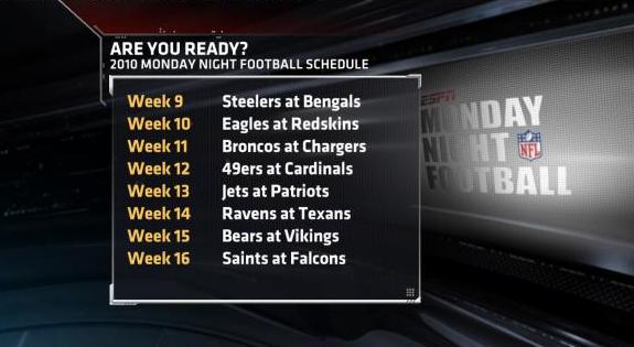 saints football schedule 2010