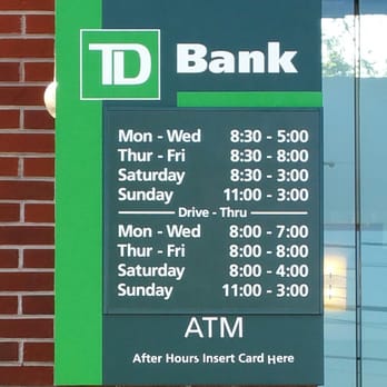 td sunday hours