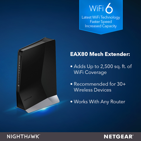 netgear nighthawk wifi 6 mesh range extender eax80