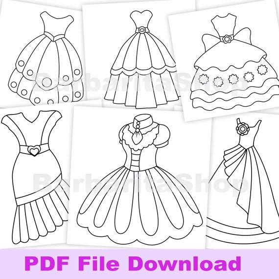 coloring pages for dresses