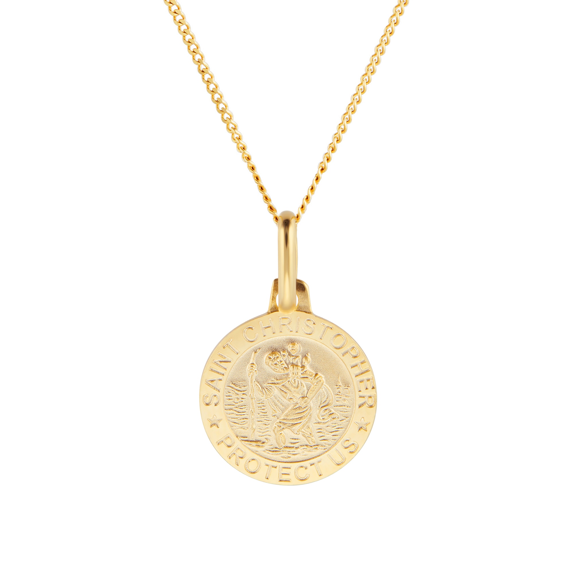 mens gold saint christopher necklace