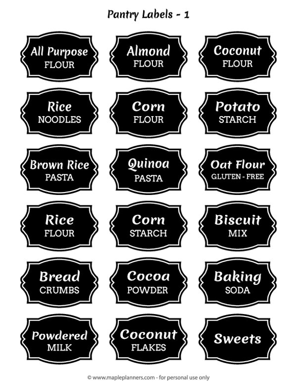 free printable pantry labels pdf