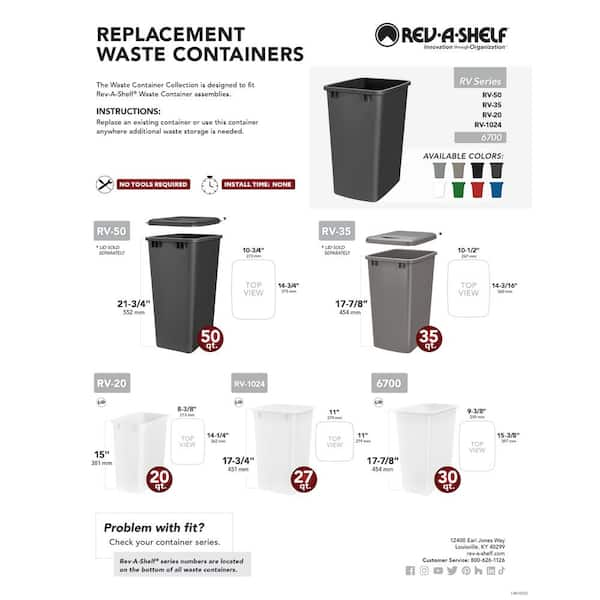 rev a shelf replacement bins