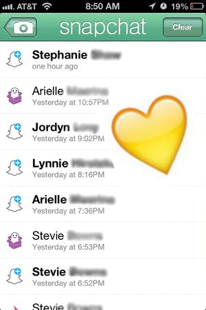 what does a snapchat yellow heart mean