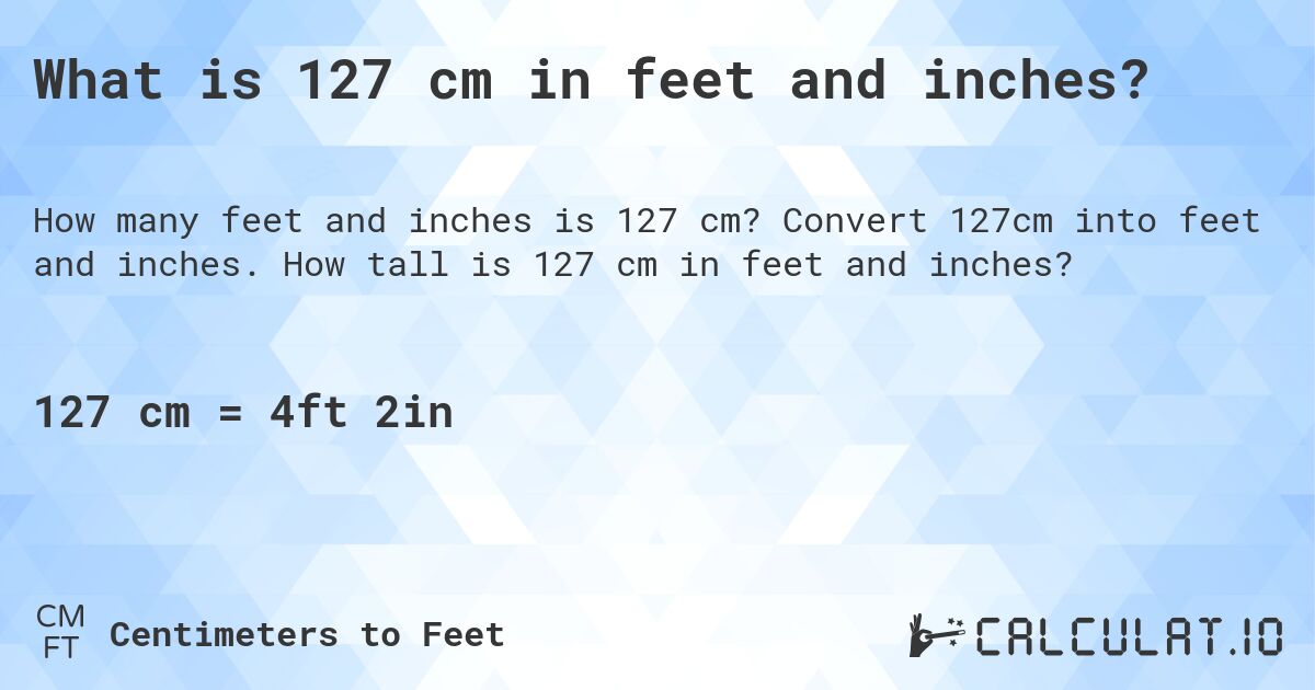 127cm in feet