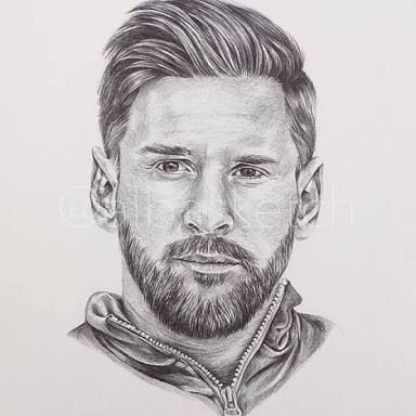 messi photos drawing