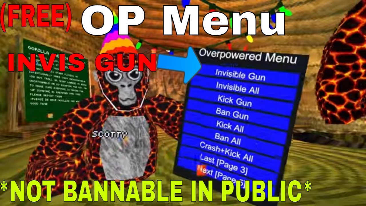 gorilla tag mod menu