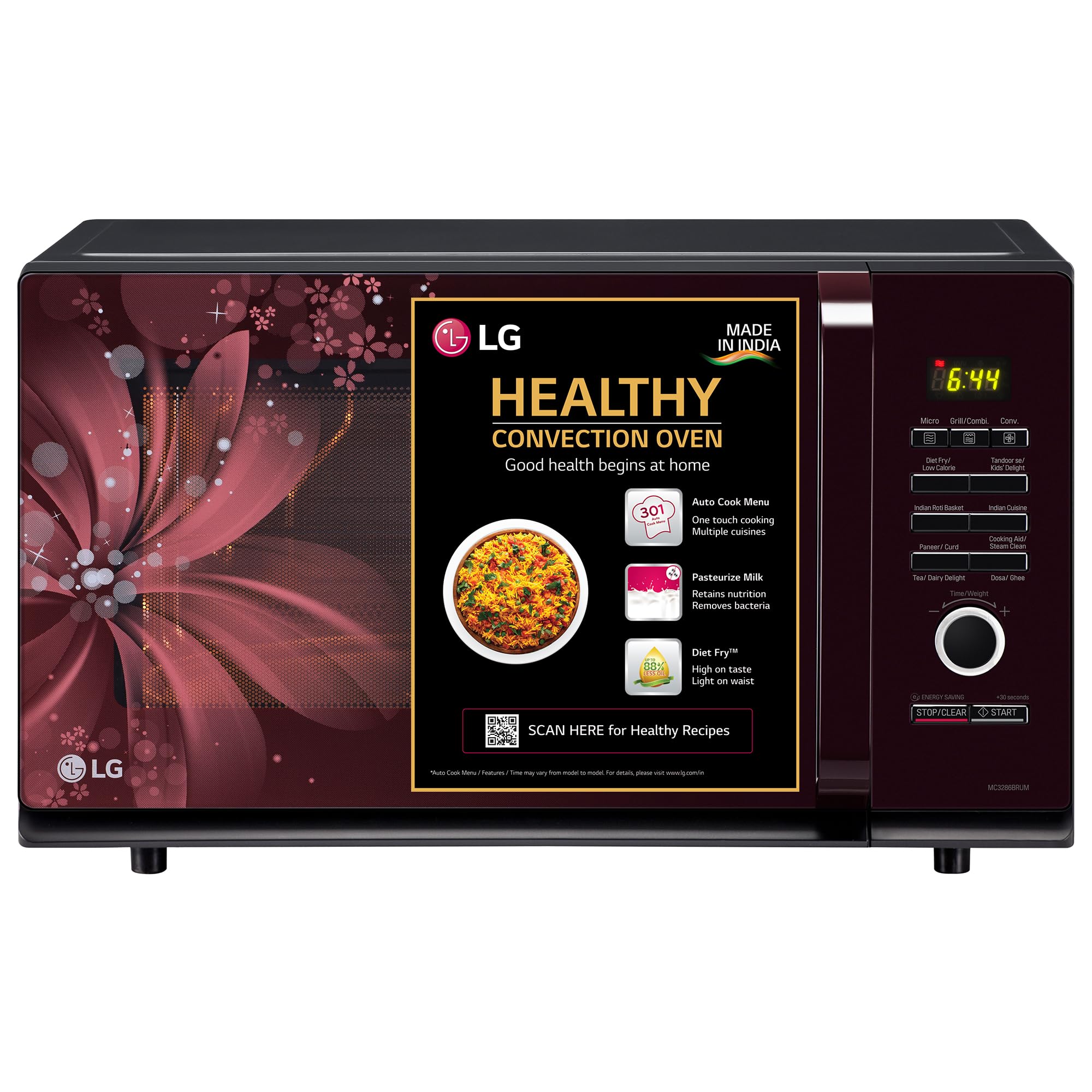 lg 32 l convection microwave oven mc3286brum black