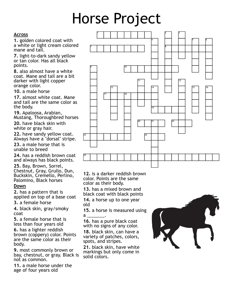 chestnut horse crossword