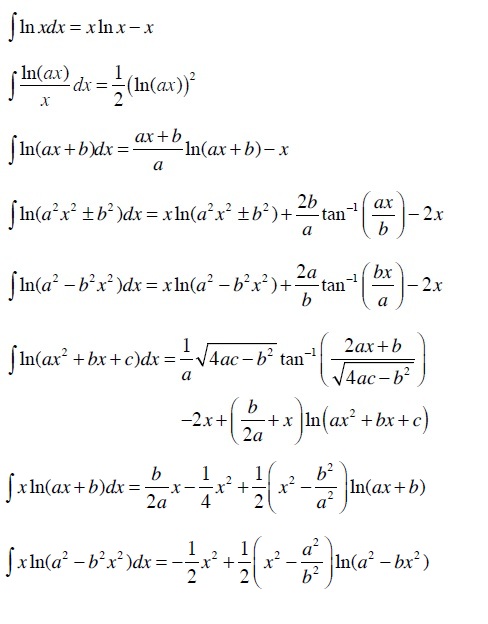 integral of ln