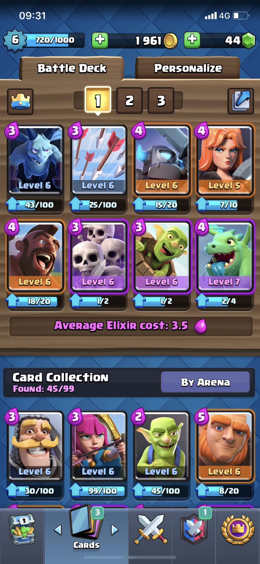 best deck for arena 6 clash royale