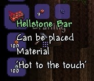 hellstone bar recipe terraria