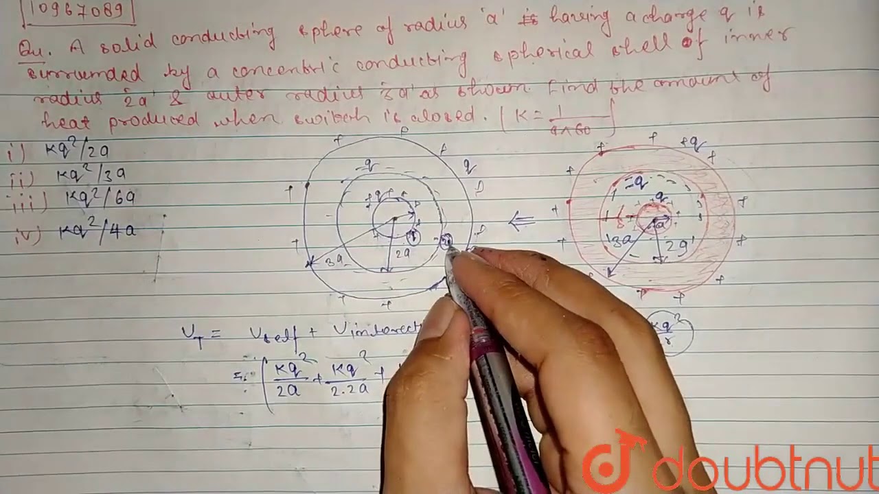 a solid conducting sphere of radius a