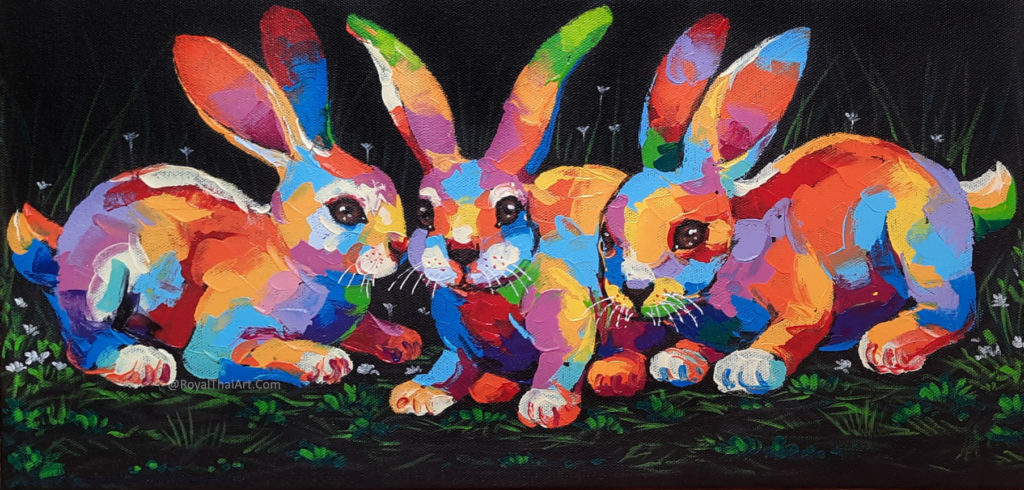 rabbit painting images