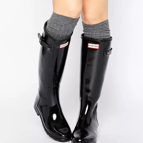 hunter tall gloss boots