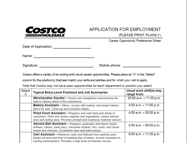 costco apply online