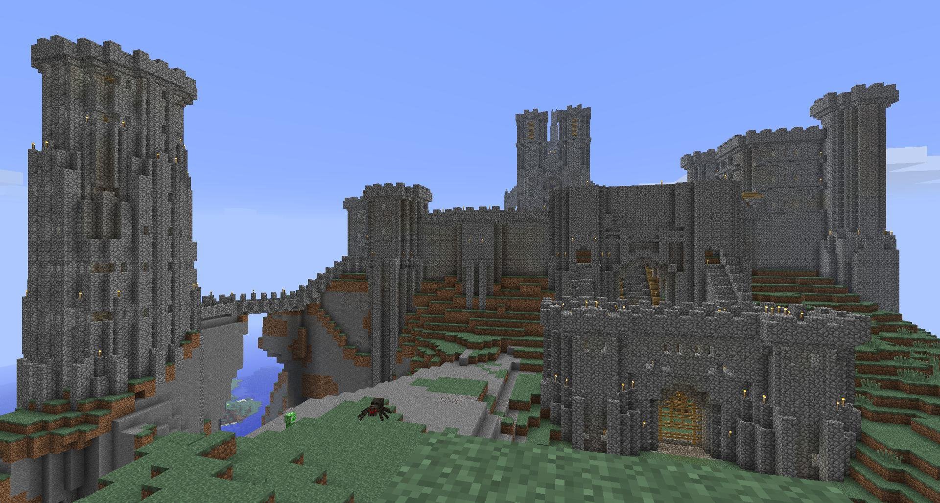 minecraft cobblestone castle