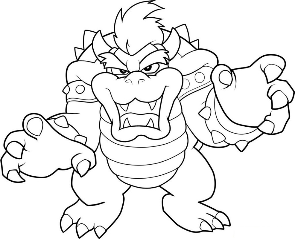 bowser colouring pages