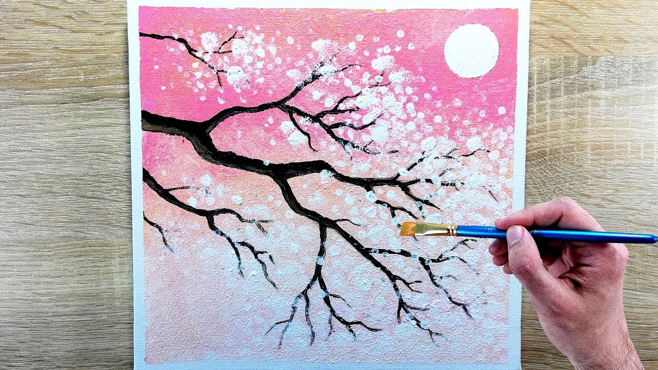 cherry blossom painting easy