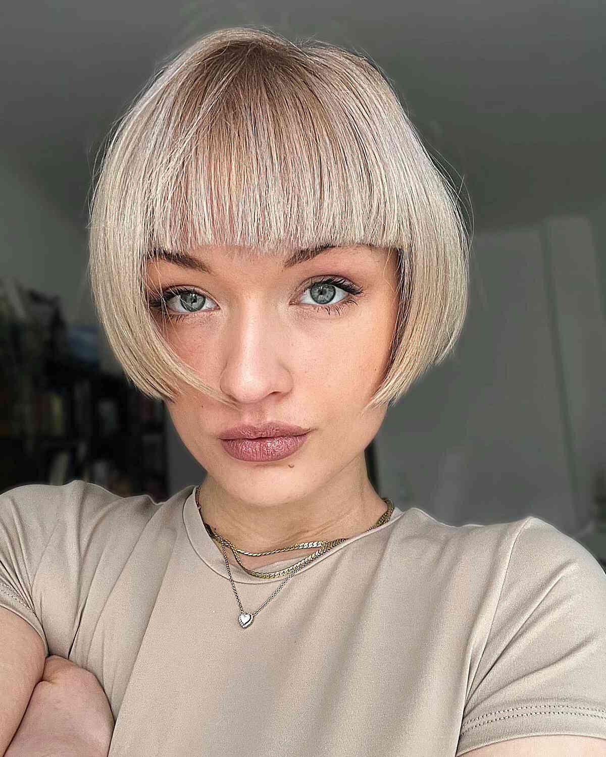 short hair with bangs