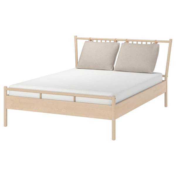 ikea wood double bed frame