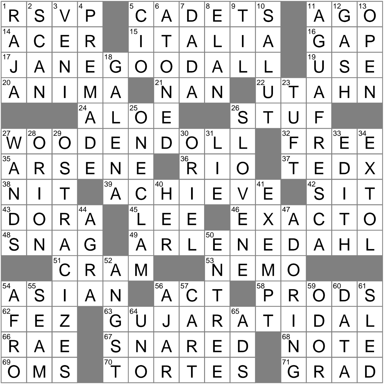 adoring crossword clue