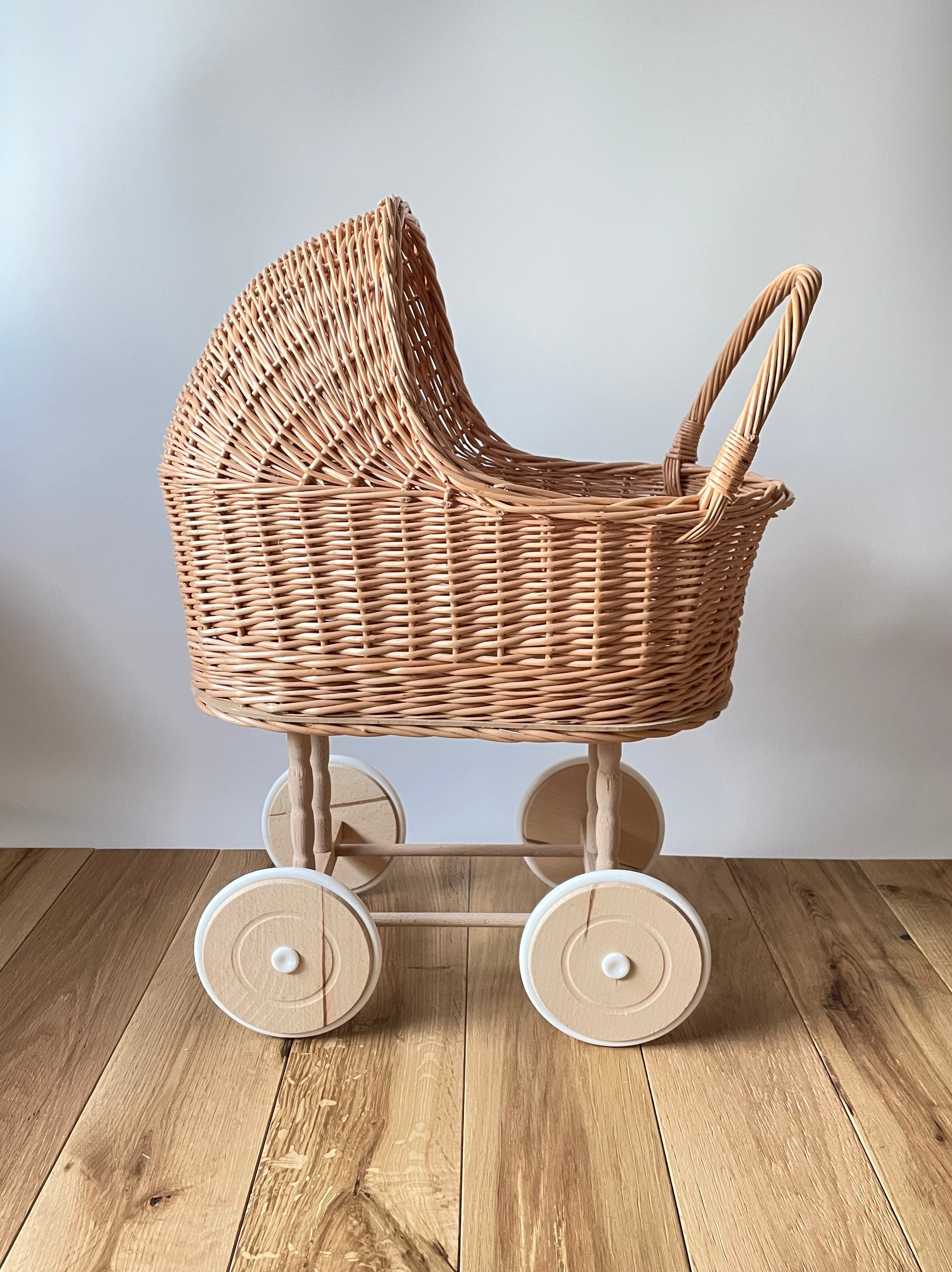 wicker doll pram