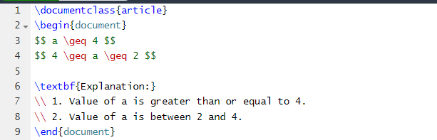 greater than or equal to latex