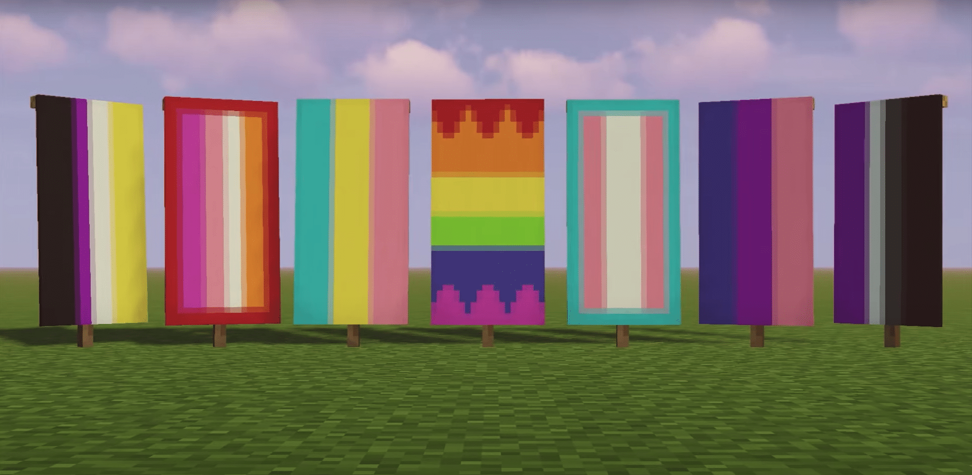 minecraft rainbow banner