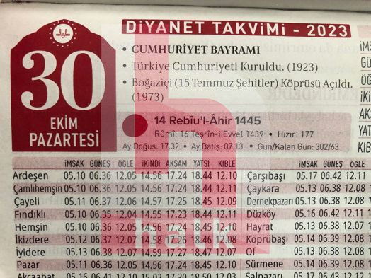 diyanet rize namaz vakitleri