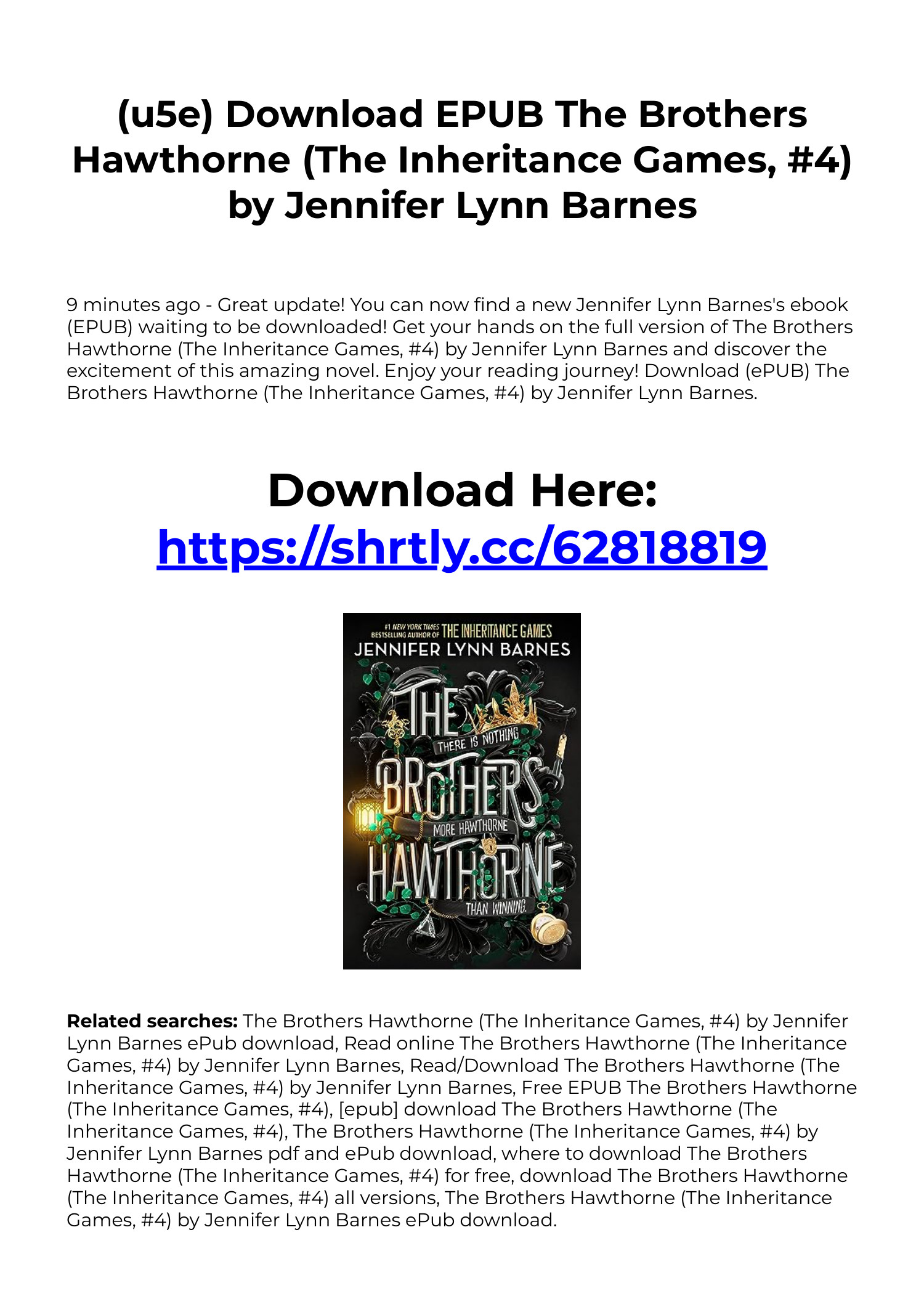 the brothers hawthorne pdf