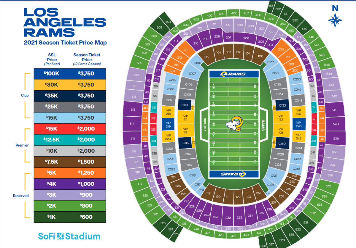 seating chart sofi stadium