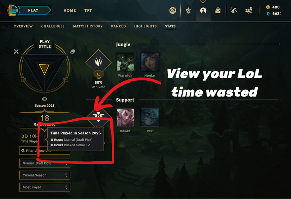 how much time i wasted on league of legends