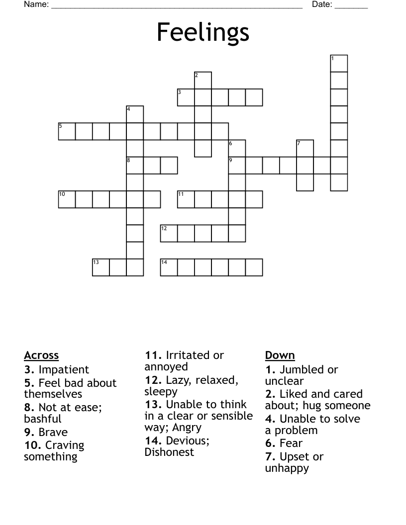 feeling crossword clue